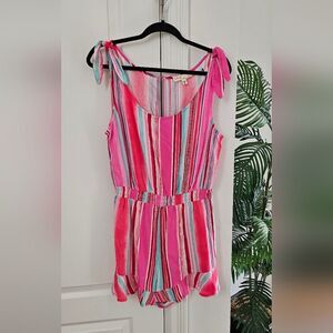 Colorful Striped Sleeveless Romper